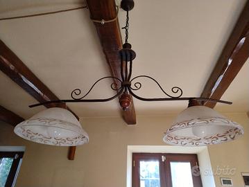 lampadario in ferro battuto 