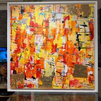 Quadro /opera astratto su tela 102x102x4 + cornice