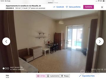 Stanze balconate singole per studenti