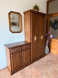 Mobile ingresso in legno con specchio