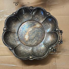 centrotavola argentato decorato
