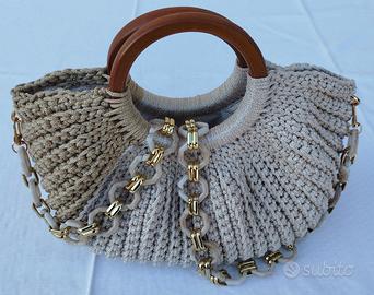 Borsa uncinetto pezzo unico fatto a mano (03)