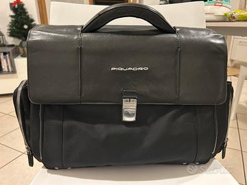 Borsa porta computer Piquadro in pelle e nylon