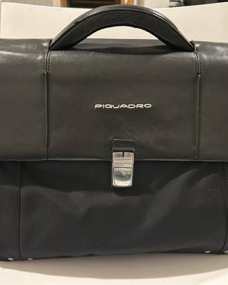 Borsa porta computer Piquadro in pelle e nylon