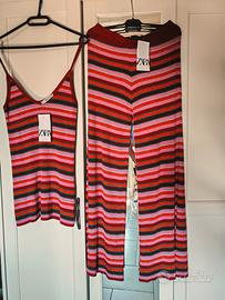 - Set ZARA Knit Virale Righe Multicolor