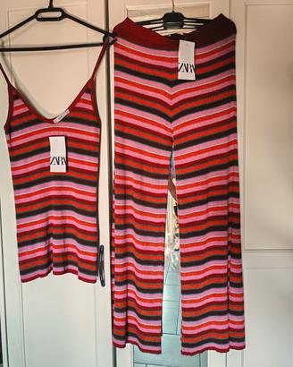 - Set ZARA Knit Virale Righe Multicolor