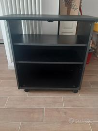 mobile porta tv/hi-fi nero con ruote