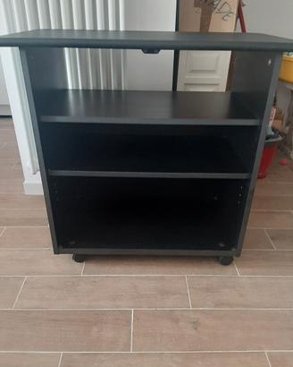 mobile porta tv/hi-fi nero con ruote