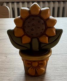 Vasetto Thun soprammobile in ceramica con girasole