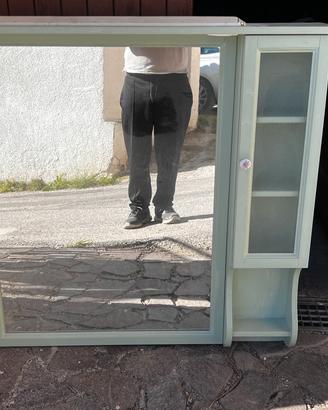 Mobile specchiera vintage con luci – colore verde