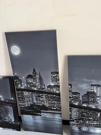 Quadri Manhattan-New York 4 pezzi