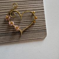 Ciondolo a cuore artigianale in ottone