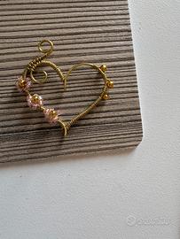 Ciondolo a cuore artigianale in ottone