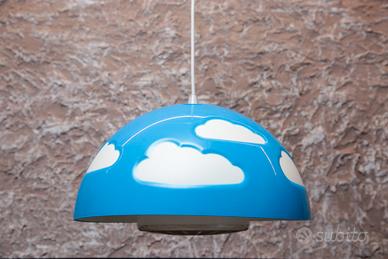 Lampadario cameretta bambini azzurro con nuvole