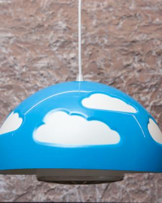 Lampadario cameretta bambini azzurro con nuvole