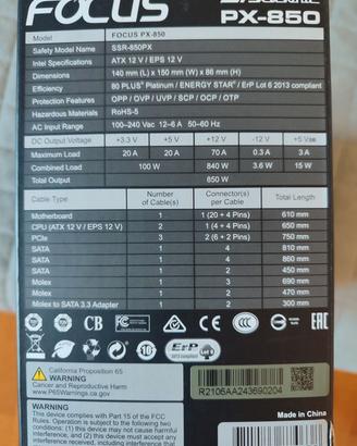 Seasonic FOCUS PX-850W 80 PLUS Platinum