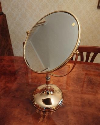 specchio rotondo bagno oro