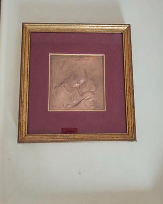 Quadro Madonna con Bambino bassorilievo 30x27