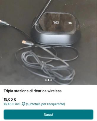 Tripla stazione di ricarica wireless