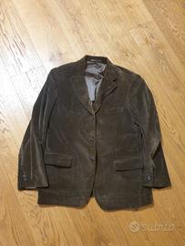 giacca in velluto marrone puro cotone 54