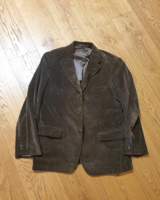 giacca in velluto marrone puro cotone 54