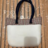 Borsa donna O Bag Bianca e tessuto