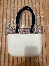Borsa donna O Bag Bianca e tessuto