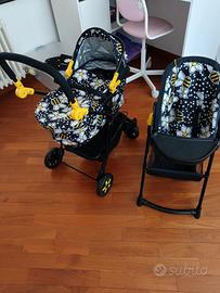 trio carrozzina/ ovetto/ seggiolone 