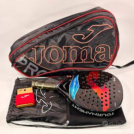 Padel JOMA Borsa + Pala con sacchetta + 2 polsini
