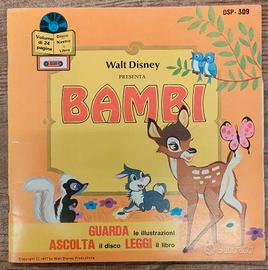 LP 45 giri "Walt Disney Disco+Libro "Bambi"! Raro!