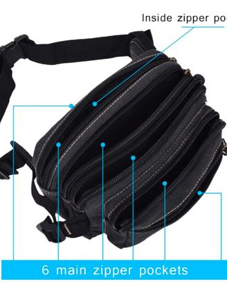 GRANDE ZAINO MARSUPIO 7 TASCHE NUOVO