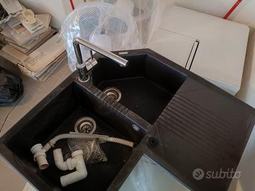 Lavello ad angolo Elleci in granitek 