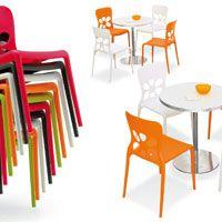 3 Sedia Neon Calligaris Arancio Impilabili