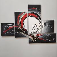 Quadro astratto composizione 5 pezzi