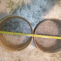 2 setacci in legno e maglia in acciaio
