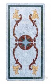 Piano marmo intarsiato per tavolino 130x65 sp 3