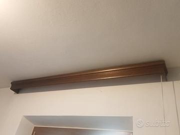 Due asta tenda in legno noce massello