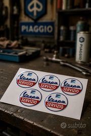 Adesivi tipo Piaggio Service. Set di 5.