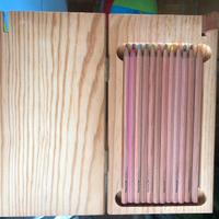 Matite colorate in scatola di legno anni 90