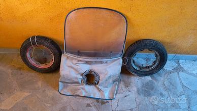 Parabrezza e ruote d'epoca Lambretta 