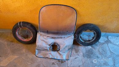 Parabrezza e ruote d'epoca Lambretta 