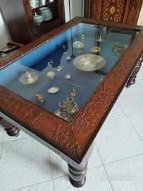 Tavolo/vetrina antico in legno