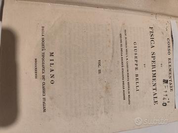 FISICA SPERIMENTALE di Giuseppe BELLI 1838