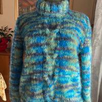 Maglione lana mohair fatto a mano taglia L