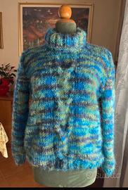 Maglione lana mohair fatto a mano taglia L