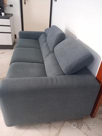 Divano 3 posti in tessuto blu navy