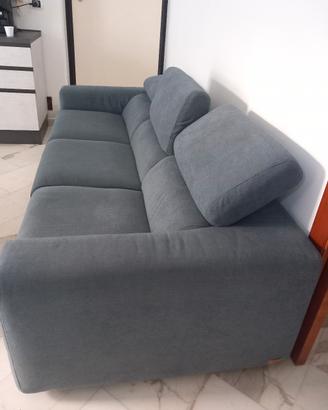 Divano 3 posti in tessuto blu navy