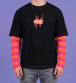 T-shirt Bershka "oops" grafica oversize taglia XS