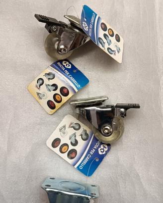 Set Ruote per Mobili e Carrelli - Nuove con freno