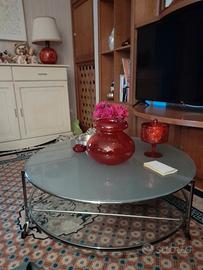 Tavolino in vetro e cromato IKEA